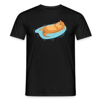 Otter Pool Party Float Summer I Drôle d’impression Cadeau - T-shirt homme - noir - Devant - AI Model Male 178 light (178cm)