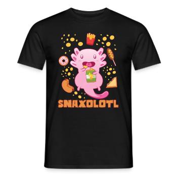 Snaxolotl I Funny Kawaii Axolotl Snack Aquarium - T-shirt homme - noir - Devant - AI Model Male 178 light (178cm)