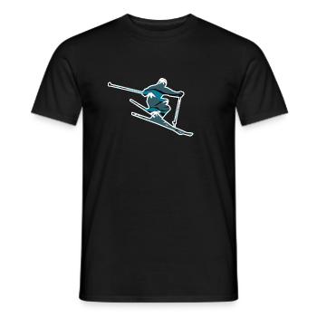 ski - Men's T-Shirt - black - Front - AI Model Male 178 light (178cm)