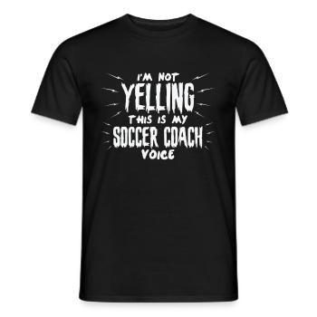 Je ne crie pas C’est ma voix d’entraîneur de football - T-shirt homme - noir - Devant - AI Model Male 178 light (178cm)