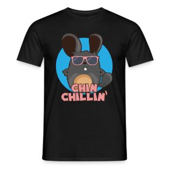 Chinchilla Chinchillin I Cool Sunglasses Gift - Men's T-Shirt - black - Front - AI Model Male 178 light (178cm)
