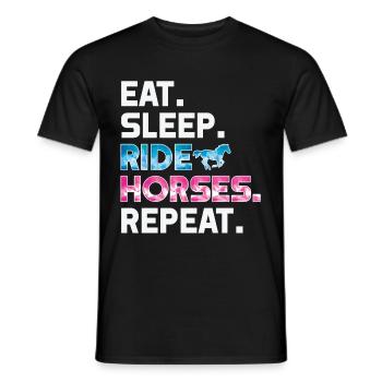 Eat Sleep Ride Chevaux Répéter la conception de cadeau d’équitation - T-shirt homme - noir - Devant - AI Model Male 178 light (178cm)