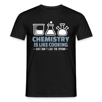 Chemistry Is Like Cooking - Men's T-Shirt - black - Front - AI Model Male 178 light (178cm)