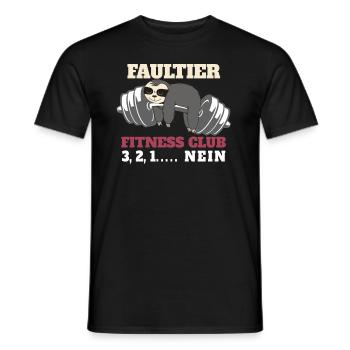 faultier Fitness Motivation lustig Faul Faulheit - Männer T-Shirt - Schwarz - Vorne - AI Model Male 178 light (178cm)