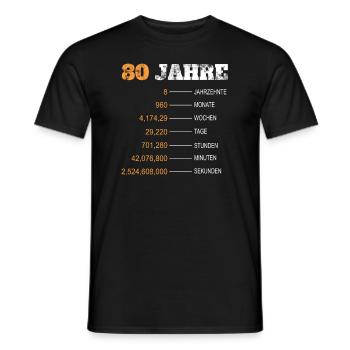 80 Geburtstag 80 Jahre 80er Geburtstag Geschenk - Männer T-Shirt - Schwarz - Vorne - AI Model Male 178 light (178cm)