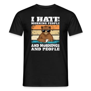 i hate morning people and mornings and people gift - Men's T-Shirt - black - Front - AI Model Male 178 light (178cm)