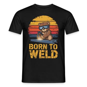 Teddybär Schweißer schweißen Stahlbau Metallbau - Männer T-Shirt - Schwarz - Vorne - AI Model Male 178 light (178cm)
