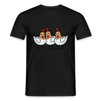3 chicken chicken gear - Men's T-Shirt - black - Front - AI Model Male 178 light (178cm)
