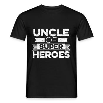 Uncle of Super Heroes spell for your Uncle - Men's T-Shirt - black - Front - AI Model Male 178 light (178cm)