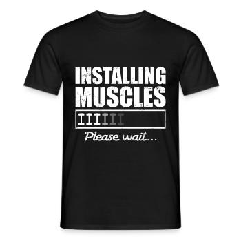 Installation von Muskeln Motivation Fitness - Männer T-Shirt - Schwarz - Vorne - AI Model Male 178 light (178cm)