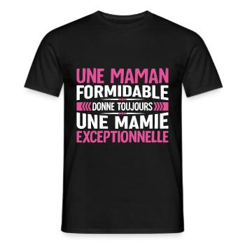 Cadeau pour Grand-Mère - Une Mamie Exceptionnelle - T-shirt homme - noir - Devant - AI Model Male 178 light (178cm)