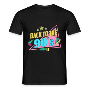 90s 90s - Men's T-Shirt - black - Front - AI Model Male 178 light (178cm)
