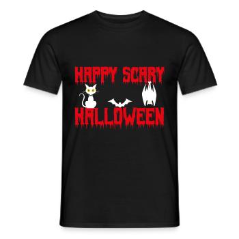 happy scary halloween - T-shirt homme - noir - Devant - AI Model Male 178 light (178cm)
