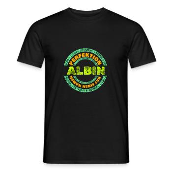 Perfekt Albin - Männer T-Shirt - Schwarz - Vorne - AI Model Male 178 light (178cm)