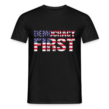 Democracy First USA Democracy Freedom - Men's T-Shirt - black - Front - AI Model Male 178 light (178cm)
