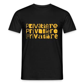Privatisation Privatisation mot devise dire - T-shirt homme - noir - Devant - AI Model Male 178 light (178cm)