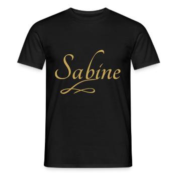 Vorname von Sabine - Männer T-Shirt - Schwarz - Vorne - AI Model Male 178 light (178cm)