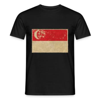 Singapore - Heren T-shirt - zwart - Voor - AI Model Male 178 light (178cm)