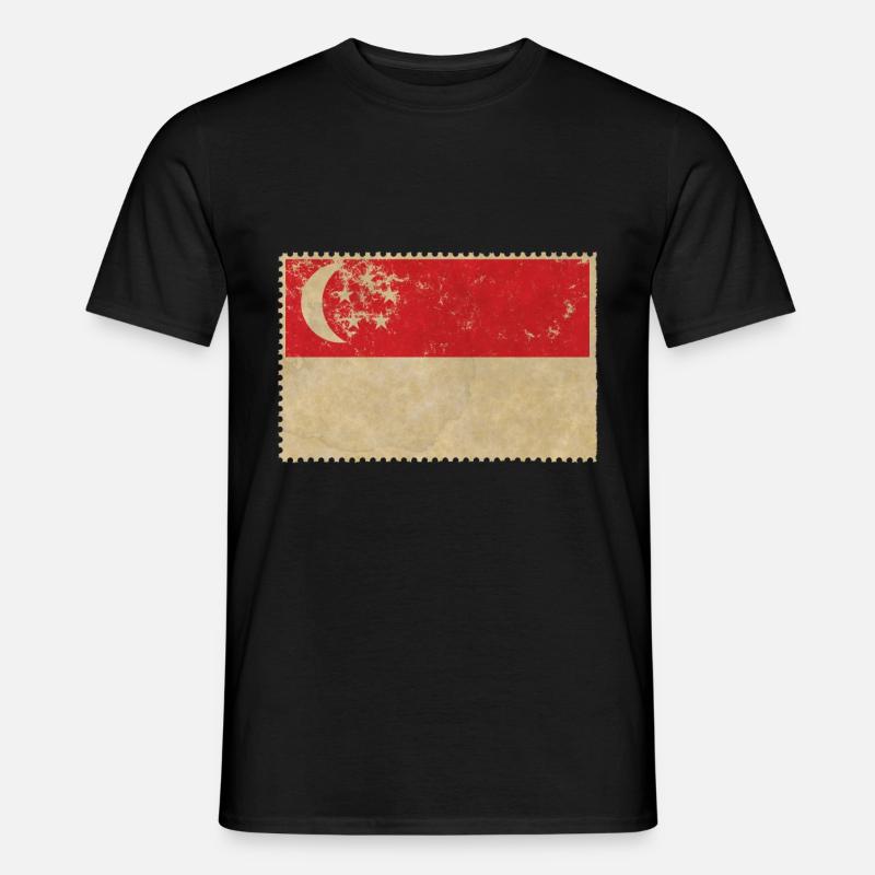 Singapur - Männer T-Shirt - Schwarz