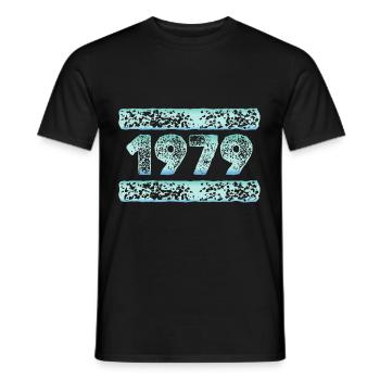 Year 1979 - Men's T-Shirt - black - Front - AI Model Male 178 light (178cm)