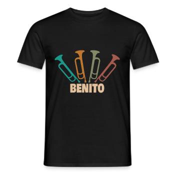 Wind instrument Benito - Men's T-Shirt - black - Front - AI Model Male 178 light (178cm)