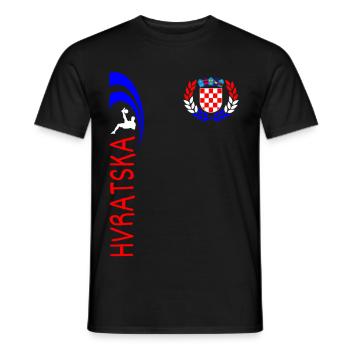 Kroatien Fußball - Männer T-Shirt - Schwarz - Vorne - AI Model Male 178 light (178cm)
