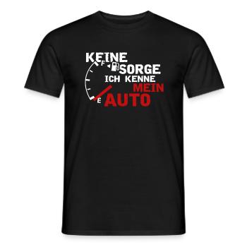Keine Sorge Ich Kenne Mein Auto - Männer T-Shirt - Schwarz - Vorne - AI Model Male 178 light (178cm)