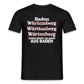 Ich Komm Aus baden - Männer T-Shirt - Schwarz - Vorne - AI Model Male 178 light (178cm)