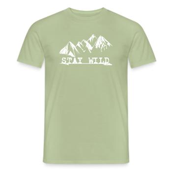 Stay Wild - Männer T-Shirt - Sage - Vorne - AI Model Male 178 light (178cm)