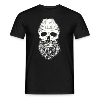 Hipster Skull - Männer T-Shirt - Schwarz - Vorne - AI Model Male 178 light (178cm)