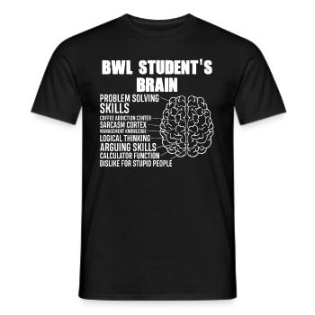 Business studies student's brain - Men's T-Shirt - black - Front - AI Model Male 178 light (178cm)