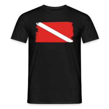 Taucher Flagge - Männer T-Shirt - Schwarz - Vorne - AI Model Male 178 light (178cm)