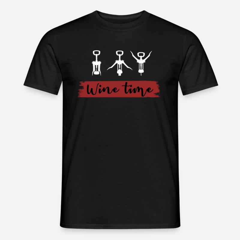 Wine Time - Männer T-Shirt - Schwarz