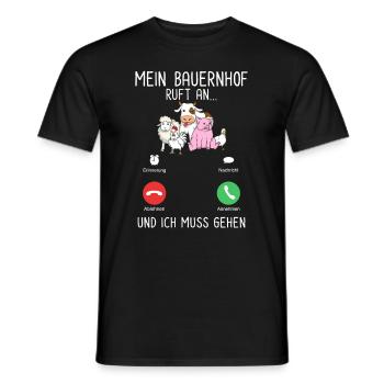 Mein Bauernhof Ruft An Und Ich Muss Gehen - Männer T-Shirt - Schwarz - Vorne - AI Model Male 178 light (178cm)