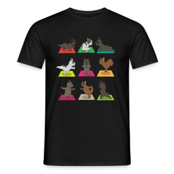 Lustiges Hunde Yoga Figuren Dsign - Männer T-Shirt - Schwarz - Vorne - AI Model Male 178 light (178cm)