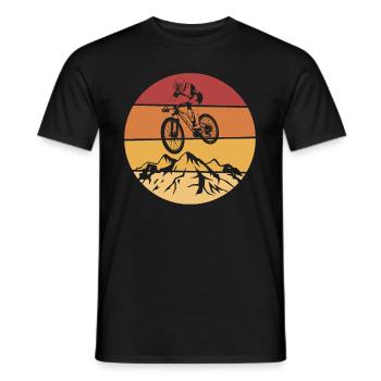 MTB Mountains Mountain Biker Bike Rider Gift - Men's T-Shirt - black - Front - AI Model Male 178 light (178cm)