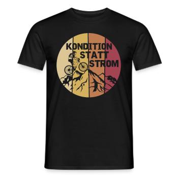Kondition Statt Strom | Anti E-Bike Fahrrad Fahrer - Männer T-Shirt - Schwarz - Vorne - AI Model Male 178 light (178cm)