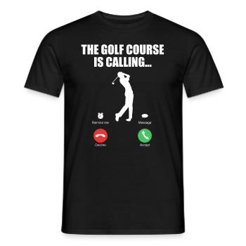 Le parcours de golf appelle un cadeau de golfeur cool - T-shirt homme - noir - Devant - AI Model Male 178 light (178cm)