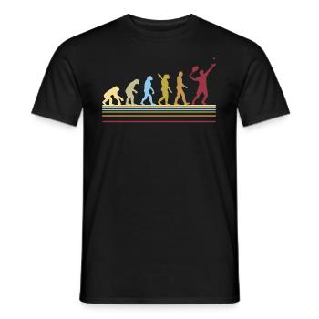 Graphique de cadeau d'évolution rétro de joueur de tennis - T-shirt homme - noir - Devant - AI Model Male 178 light (178cm)