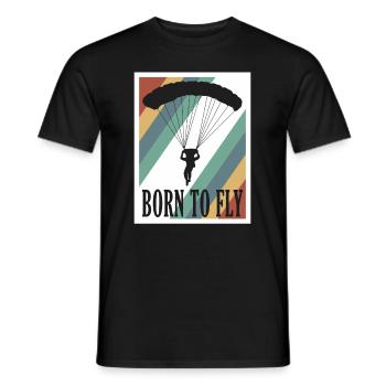 Graphique de parachutiste Born To Fly Cool - T-shirt homme - noir - Devant - AI Model Male 178 light (178cm)