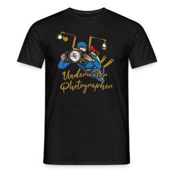 Photographer diver underwater photographer saying - Men's T-Shirt - black - Front - AI Model Male 178 light (178cm)