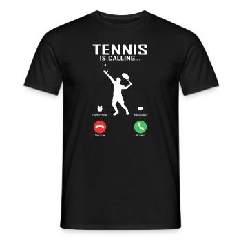 Le tennis appelle un cadeau de joueur de tennis drôle - T-shirt homme - noir - Devant - AI Model Male 178 light (178cm)