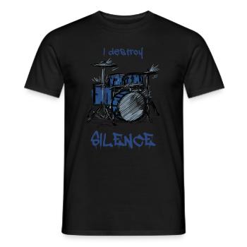 Cool batterie de musique de batterie cadeau - T-shirt homme - noir - Devant - AI Model Male 178 light (178cm)