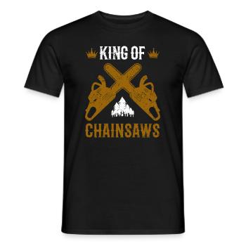 Wood Making Chainsaws & Lumberjack Gift - Men's T-Shirt - black - Front - AI Model Male 178 light (178cm)