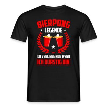 Drôle de bièrepong légende de bière Pong cadeau - T-shirt homme - noir - Devant - AI Model Male 178 light (178cm)