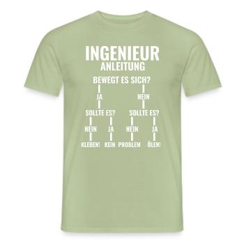 Maschinenbau Elektrotechnik Studenten Ingenieur - Männer T-Shirt - Sage - Vorne - AI Model Male 178 light (178cm)