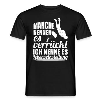Fallschirm Sport Flugzeug Sprung Fallschirmspringe - Männer T-Shirt - Schwarz - Vorne - AI Model Male 178 light (178cm)