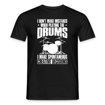 Cool drums musician drummer gift - Men's T-Shirt - black - Front - AI Model Male 178 light (178cm)