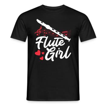 Fetus Players Flute Recorder Music Gifts - Men's T-Shirt - black - Front - AI Model Male 178 light (178cm)