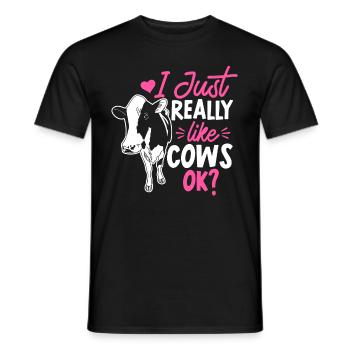 Farmer Cow lover Dairy farmer Cow breeding - Men's T-Shirt - black - Front - AI Model Male 178 light (178cm)